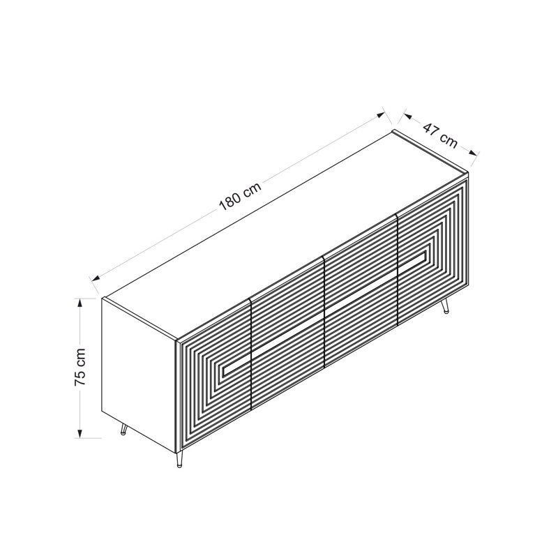 Minerva 75cm Sideboard, White
