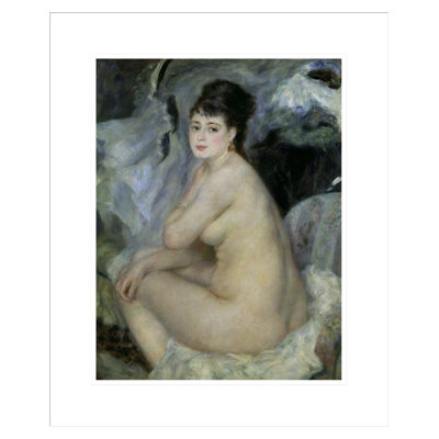 «Nu ou nu assis sur un canapé» par Pierre-Auguste Renoir - Impression Giclée encadrée
