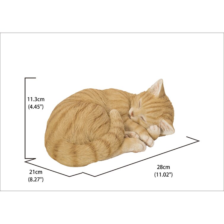 Hi-Line Gift Ltd. Orange Tabby Cat Lying and Sleeping Statue & Reviews