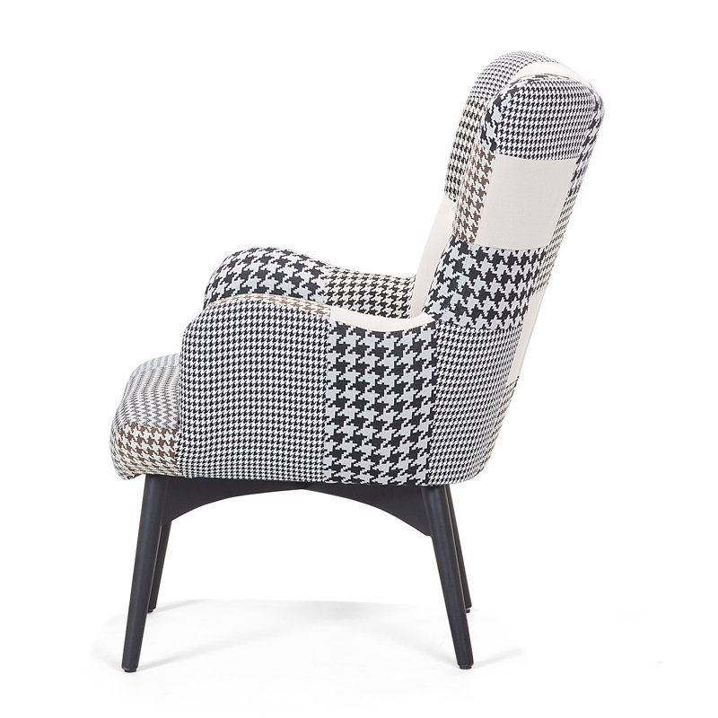 Vejle Upholstered Wingback Chair With Footstool