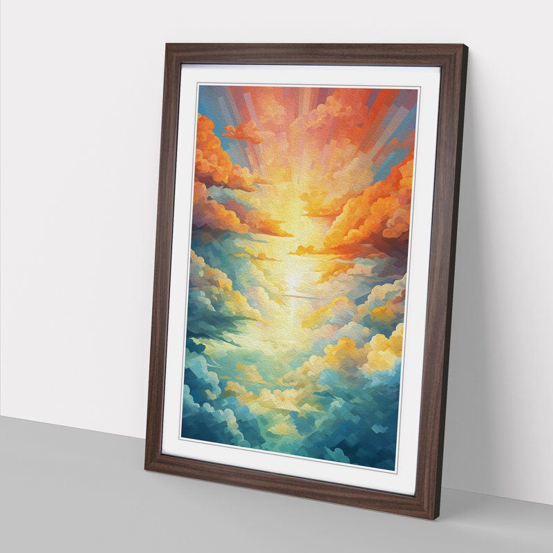 Single Picture Frame Print on Wood, 34cm H x 25cm W, Walnut Framed