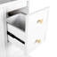 Meuble-lavabo de 35,6 po, style Mid-Century, autoportant, finition peinte, grand espace de rangement, lavabo profond, tablettes réglables, surface d'usure intégrée White Century, blanc, facile à installer