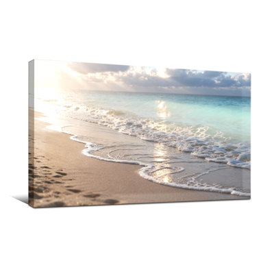 Nautical & Beach Sunset Beach Waves Sand Sky Clouds Ocean Horizon