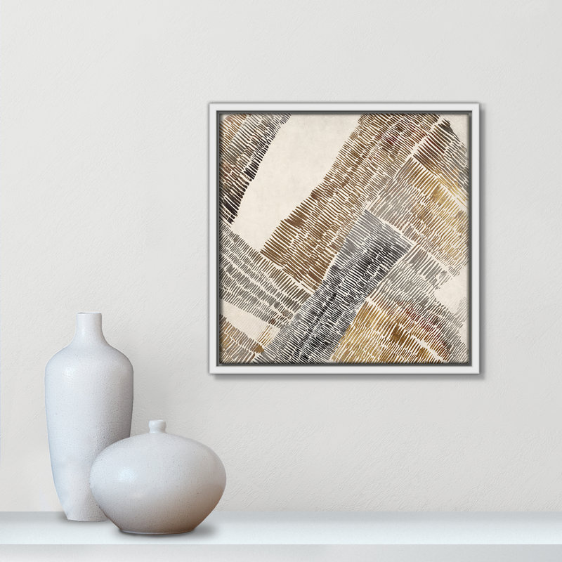«Essence of Neutralité I» par Casa Fine Arts, Toile encadrée flottée blanche, H 13,5 po x l 13,5 po x P 2 po
