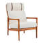 Méridienne Rowden Mid-Century avec coussins et structure en bois d'hévéa massif-115606362