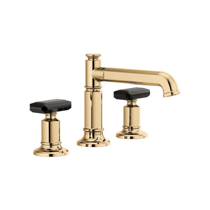 Invari™ Widespread Lavatory Faucet with Column Spout, Knob, Polished Gold