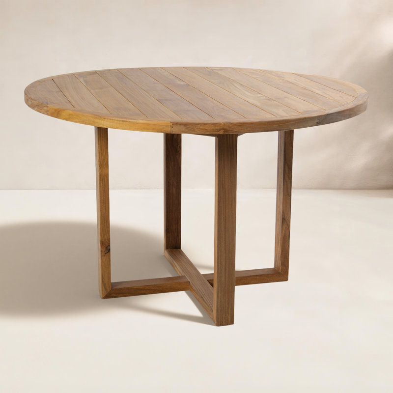 Venice Outdoor Round Teak Dining Table, 72"