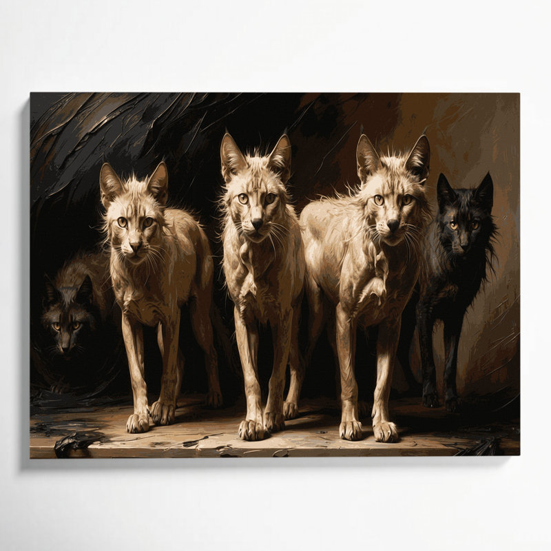 «Cats Lykoi Brown», art mural sur toile, H 11 po x l 14 po