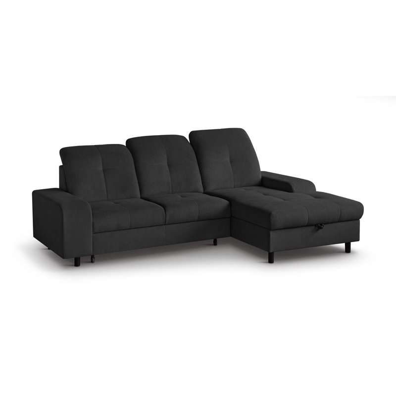 Antwyan 4 Seater Sofa Bed, Right Hand Facing, Black