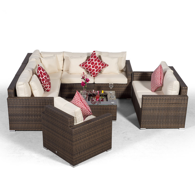 Yancey 5 Seater Rattan Corner Sofa Set