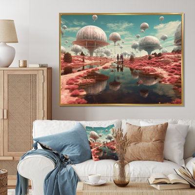 Futuriste Visions, paysage lunaire sur toile - Paysage abstrait, reproduction d'art sur toile