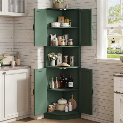 Farmhouse Corner Cabinet for Living Room, Kitchen, Laundry Room