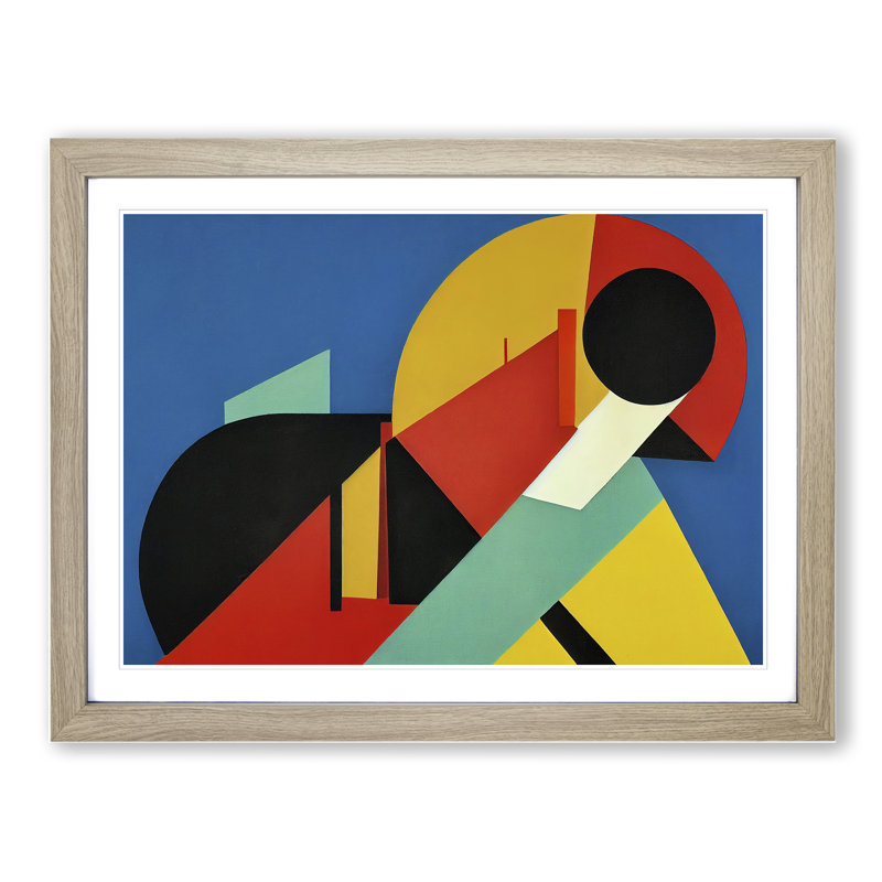 Bauhaus Modern Art Vol.1 Abstract - Single Picture Frame Print, 34cm H x 46cm W x 2cm D, Oak