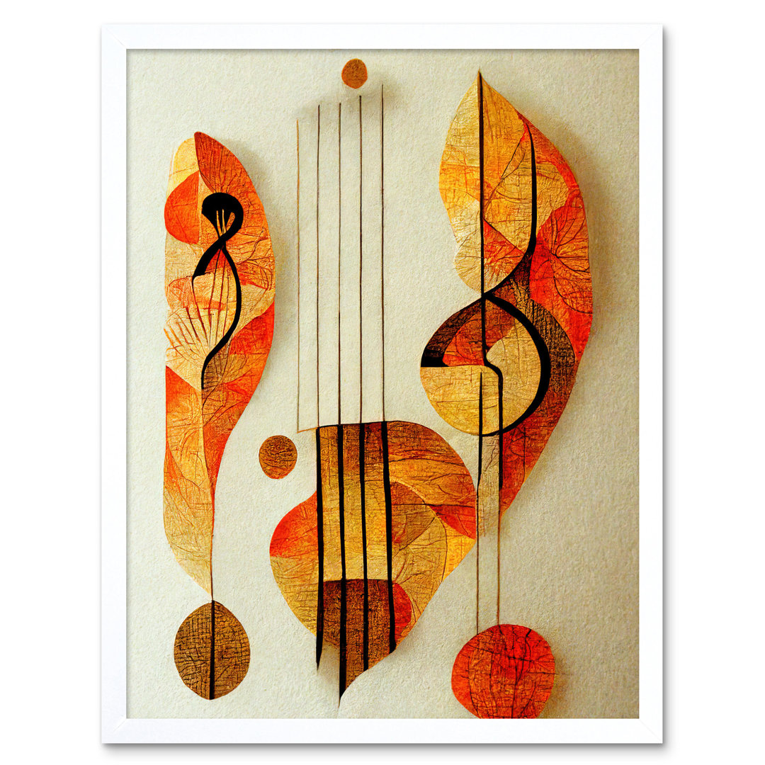 Modern Abstract Musical Symbol Clef Staff - Print