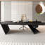 Bureau d'écriture rectangulaire en bois massif noir avec tiroirs-916365236-916365130