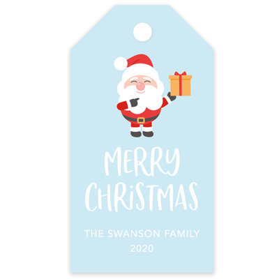 Koyal Wholesale Custom Christmas Gift Tags Santa Design Custom Family Name Year 60-Pack