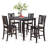 5 Piece Kitchen Counter Set Includes a Rectangle Dining Room Table and 4 Dining Chairs, 30x48 Inch, Black-884477813-840902288-840902289