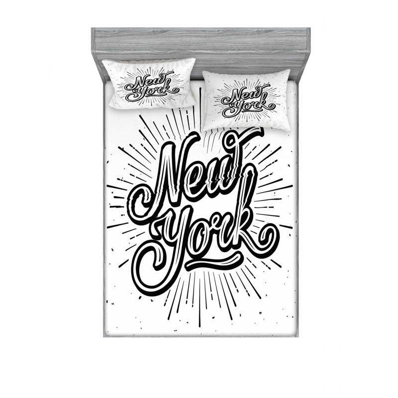 Ensemble de draps New York, Ensemble de draps pour lit double avec un drap-hou