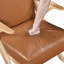 Chaise d'appoint en similicuir brun à finition naturelle avec structure en bois d'hévéa massif 1pc-1137273845-1137273851