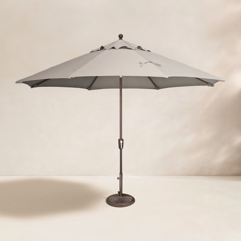 Parasol de marché 11 pi Sheridan Abitha, Bronze, Toile lin Sunbrella®