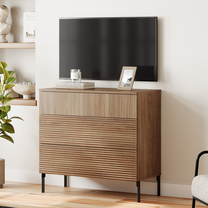 Meuble télé 3 tiroirs pour meuble télé Union Rustic, Noyer