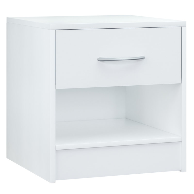 Ahmare 39cm W MDF/particle Board Bedside Table, White