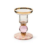 Rosy Check Large Glass Candlestick