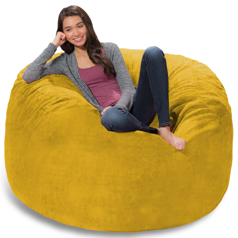 Fauteuil à billes - Fauteuil à billes rond rembourré en mousse à mémoire de forme avec housse amovible et lavable à la machine - Fauteuil à billes avec housse en microfibre douce - Plusieurs couleurs, tailles et tissus