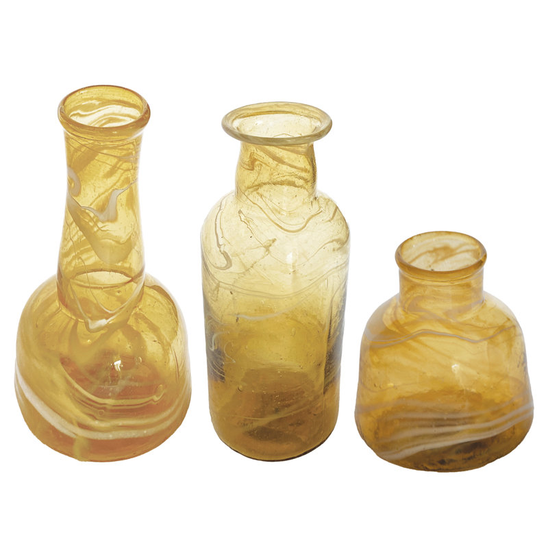 Sunlit Recycled Glass Vase Trio