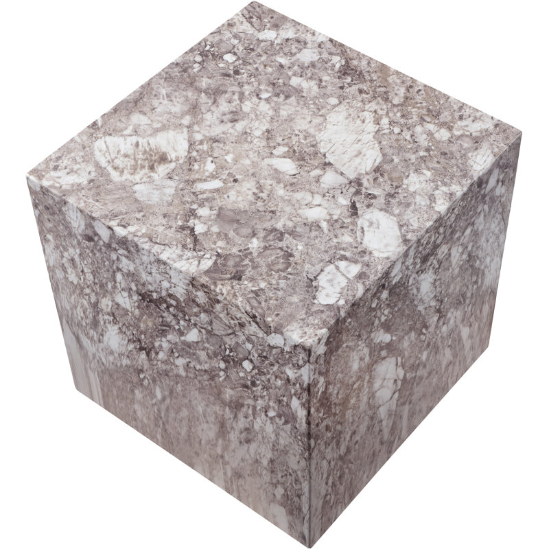 Piazza Geffrey Finished Concrete Indoor/Outdoor End Table, Brown
