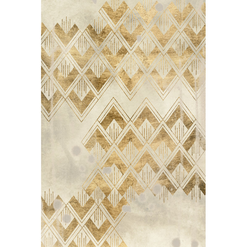 "Deco Pattern in Cream II" par June Erica Vess - impression sur toile tendue, H 36 po x l 24 po