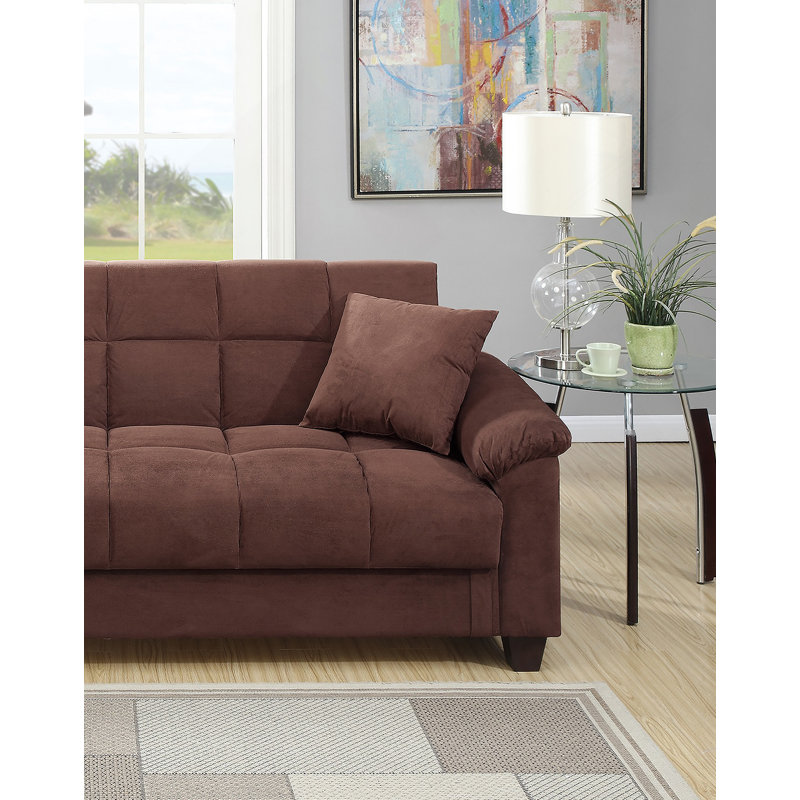 Contemporary Living Room Adjustable Futon Sofa With Storage And Pillows, Ideal For Relaxation And Entertainment In Modern Homes