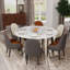Champale Extendable Round Stone Top Metal Base Dining Table-1657638858
