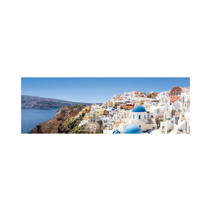 View Of Oia And The Caldera, Santorini, Greece by Jan Becke - Wrapped Canvas Panoramic Print