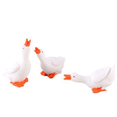 3Pcs Miniature Goosey Resin DIY Landscape Garden Terrarium Figurines Accessories