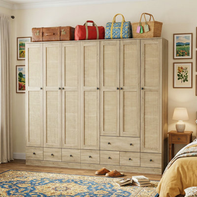 Bedroom Set With 2 Rustic Wardrobes