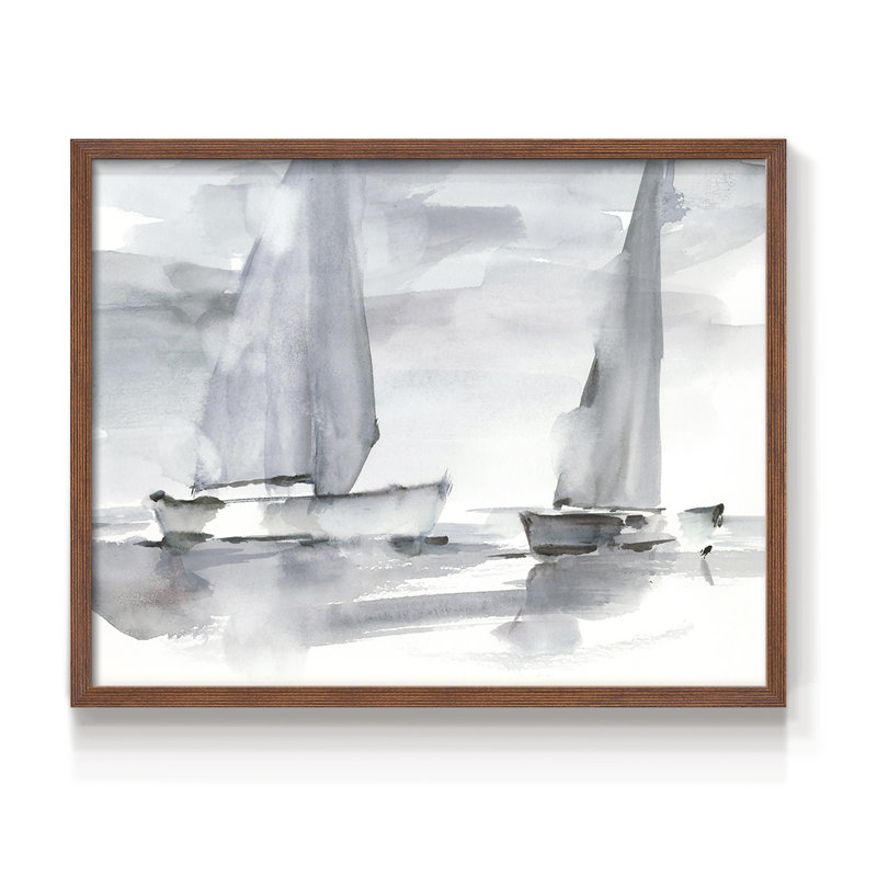 «Misty Sails II», reproduction encadrée, Noyer, H 22 po x l 28 po