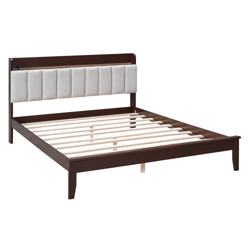 Lit plateforme 39 po Doneka, Noyer, Grand