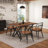 Industrial Rectangular Dining Table with Trestle Metal Base