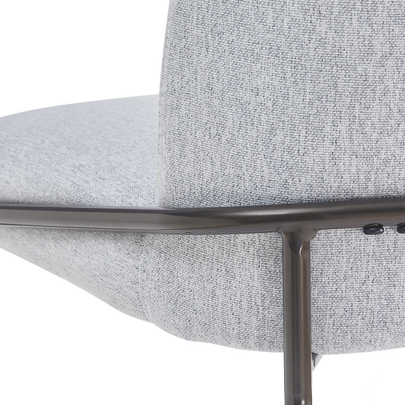 Tabouret de bar rembourré en métal, Gris