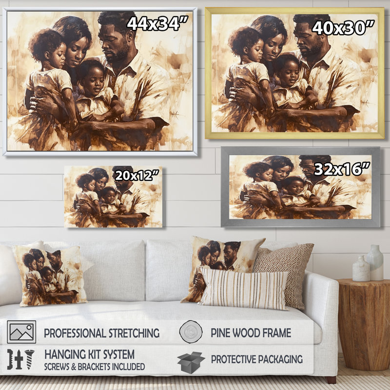 Famille afro-américaine II - art mural afro-américain, Reproduction encadrée d'une seule photo sans pass, Noir