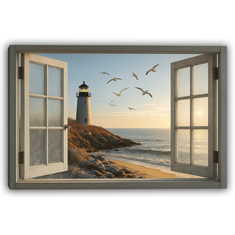 Evening Watch – Lighthouse Sunset Art