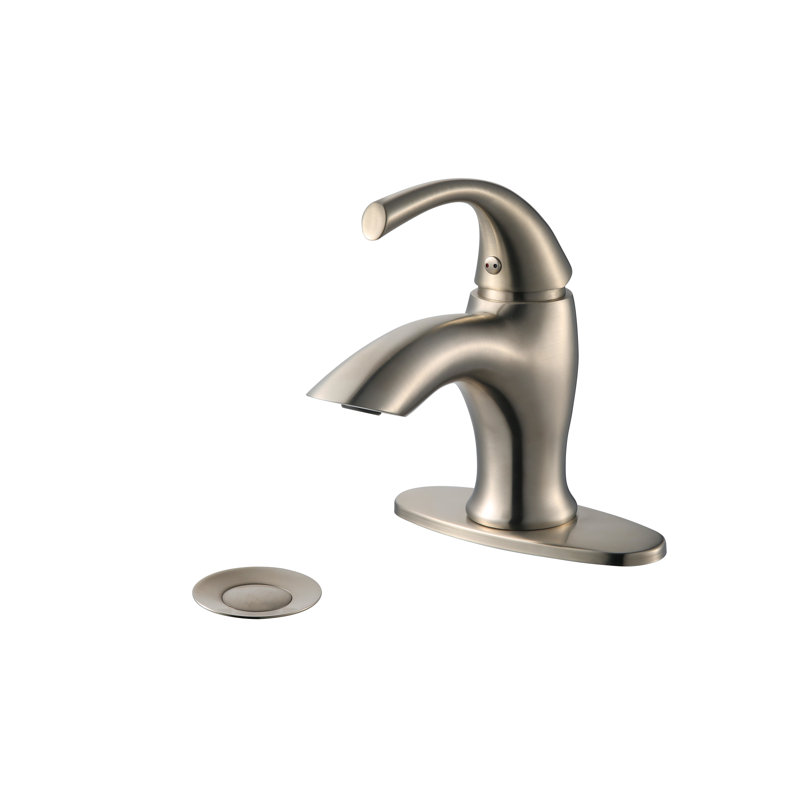 Grand Single-handle Bathroom Faucet with Drain Assembly, Brushed Nickel