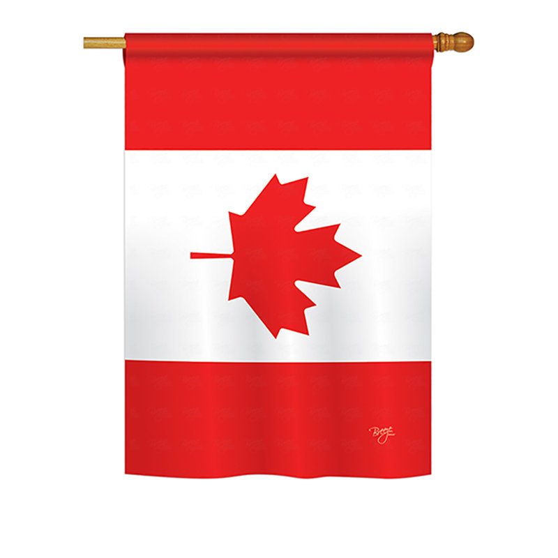 Drapeau de maison en polyester à 2 côtés canada country country, H 18,5 po x l 13 po