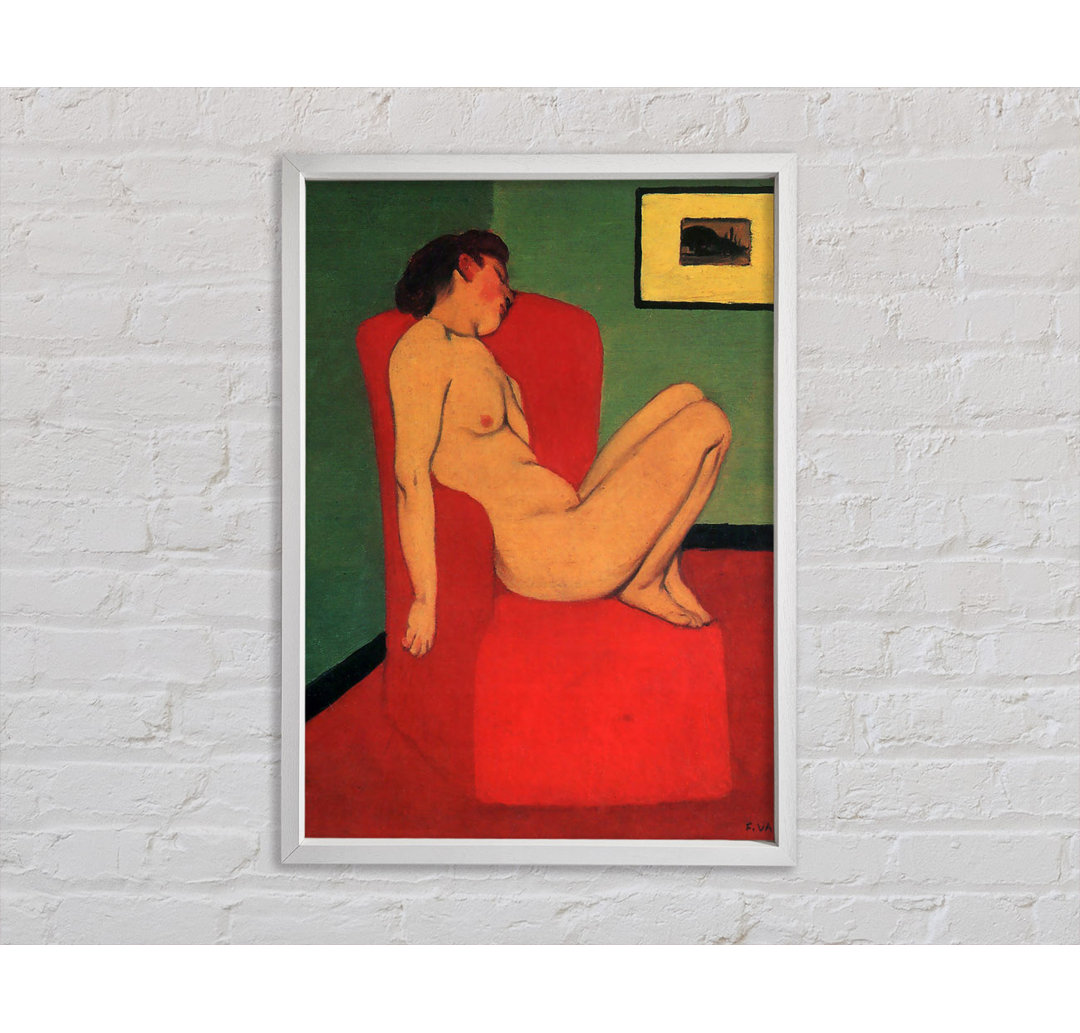 Felix Vallotton Nude in a Red Armchair - Bilderrahmen Kunstdrucke auf Leinwand