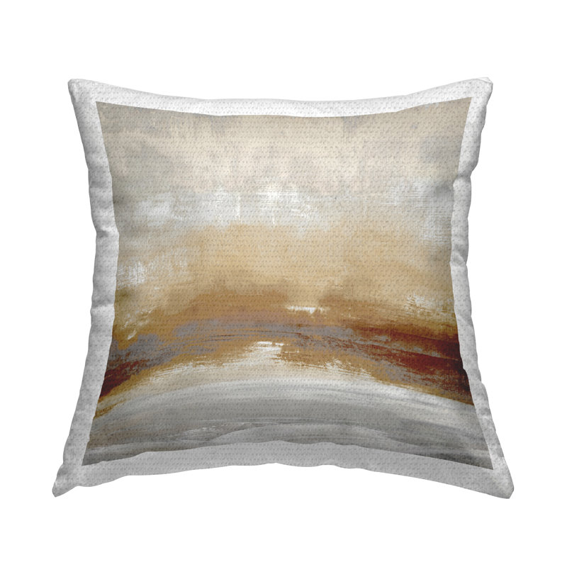 Coussin décoratif d'extérieur à motif abstrait rouille ocre par Jake Messina