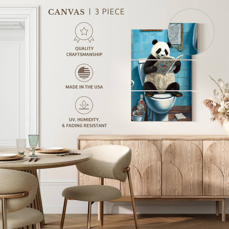 Ketti Panda On A Toilet, 32'' H x 20'' W