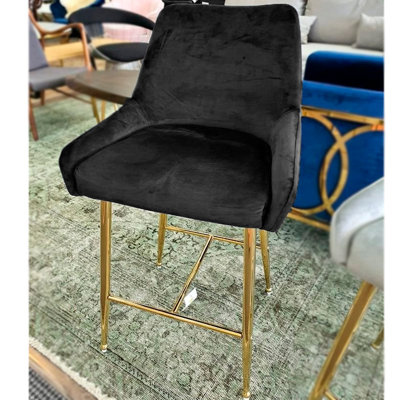 Maurilia Upholstered Counter Stool with Metal Frame