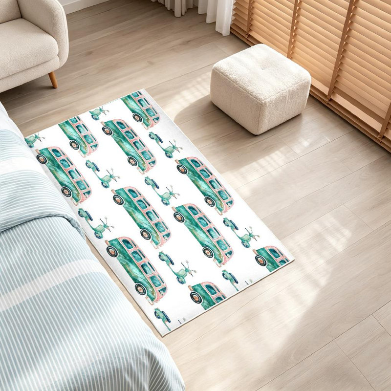 Tapis hippie transparent et lavable à la machine, Rectangle 32" x 47"