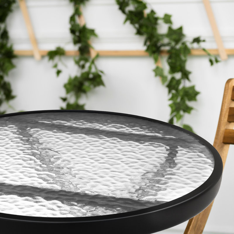 18In. Metal Round Patio Folding Side Table